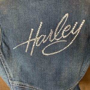Ladies Harley Davidson Denim Bling Vest
